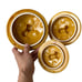 Vtg Mushroom Canisters Ceramic Mustard Yellow Set 3 w Lids MCM Decor Made Japan
