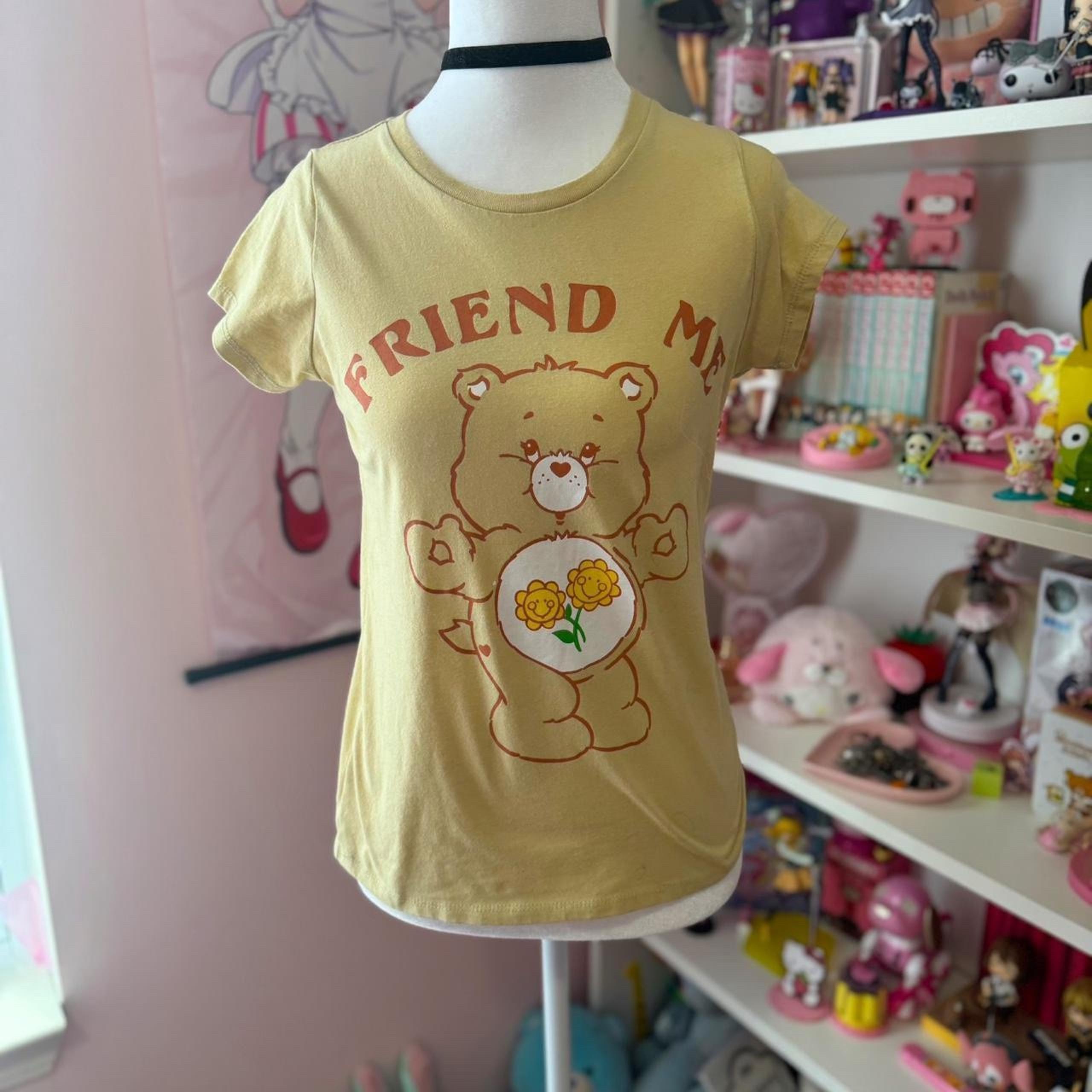 Kawaii Cute Nolstalgic Retro Friend Bear Yellow Care Bears Tee