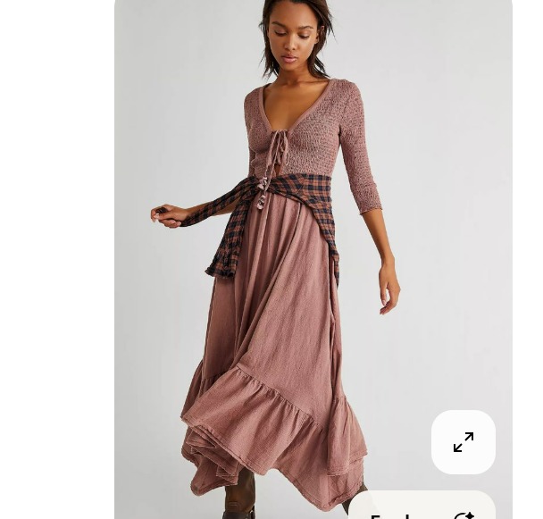 Free People Perfect Solution Maxi Dress - Taupe Mauve - Small