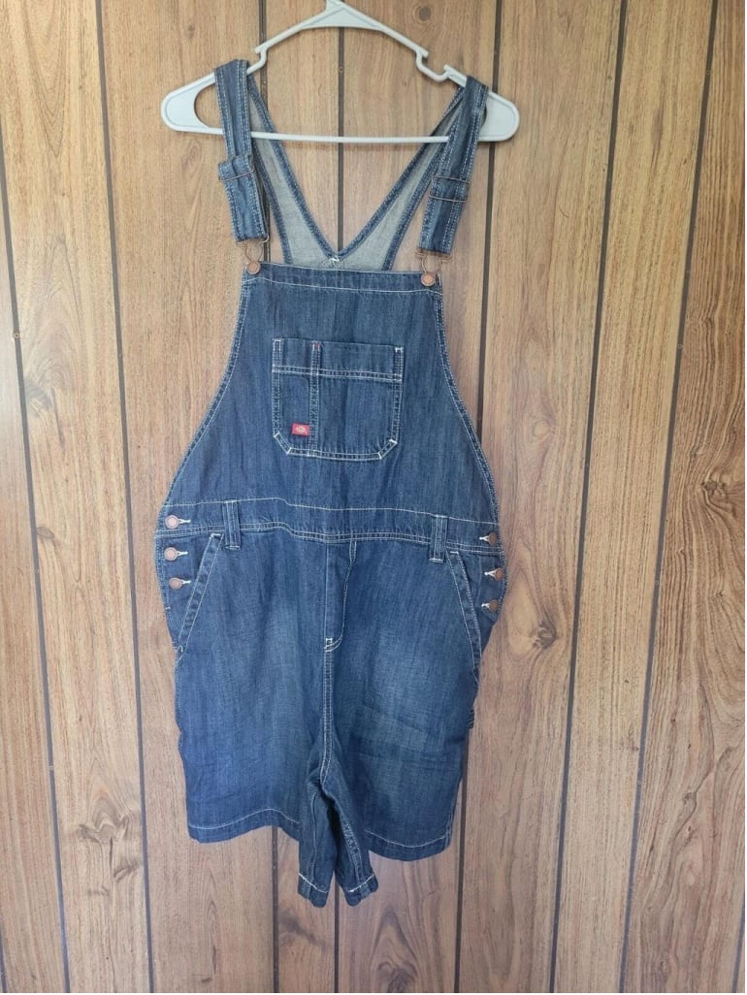 Dickies Women's Denim Bib Short Overall Size L