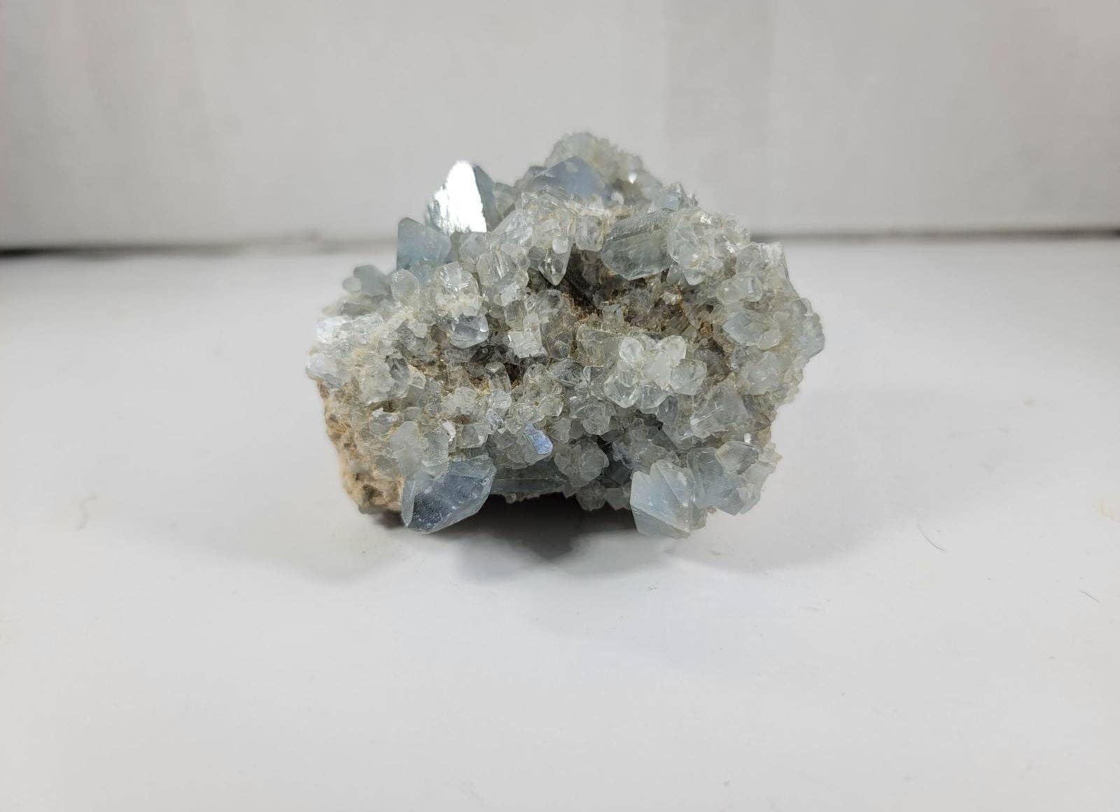 Quartz raw crystal cluster blue NEW