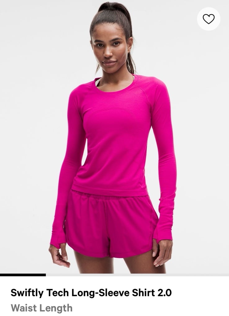 Lululemon Swiftly Tech Long Sleeve 2.0 Waist Length