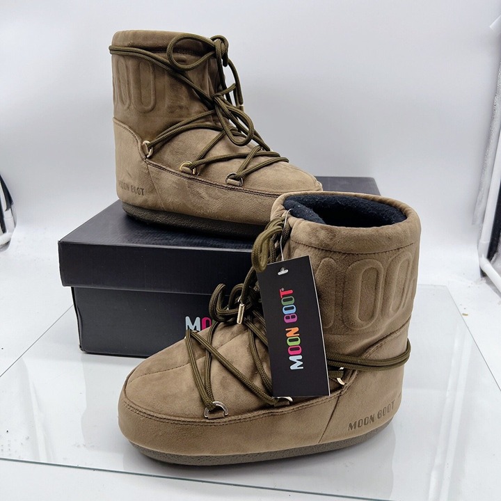 Moon Boot LAB69 MARS KHAKI VELVET BOOTS EU 37-38/ US 6-7