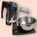 Vtg Sunbeam Mixmaster Brown Chrome 12 Speed, Bowls, Beaters WORKS NO CORD MCM
