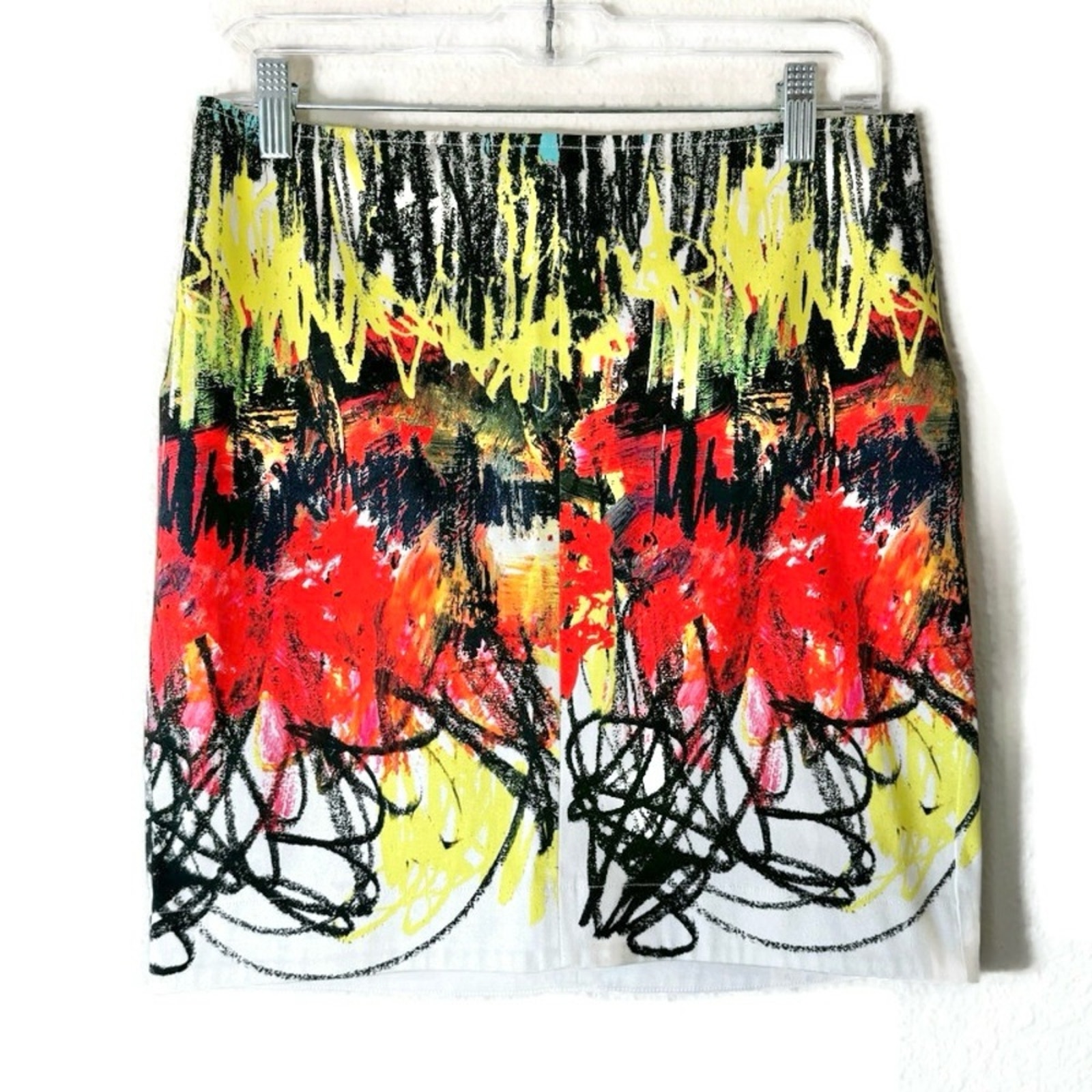 Cedric Charlier City Graffiti Print Pencil Skirt Size 8