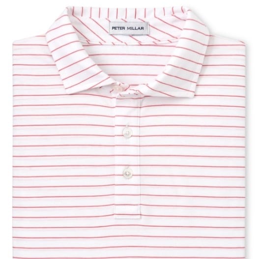 Peter Millar Crown Men's Medium Primrose Harp Stripe Polo MSRP 115