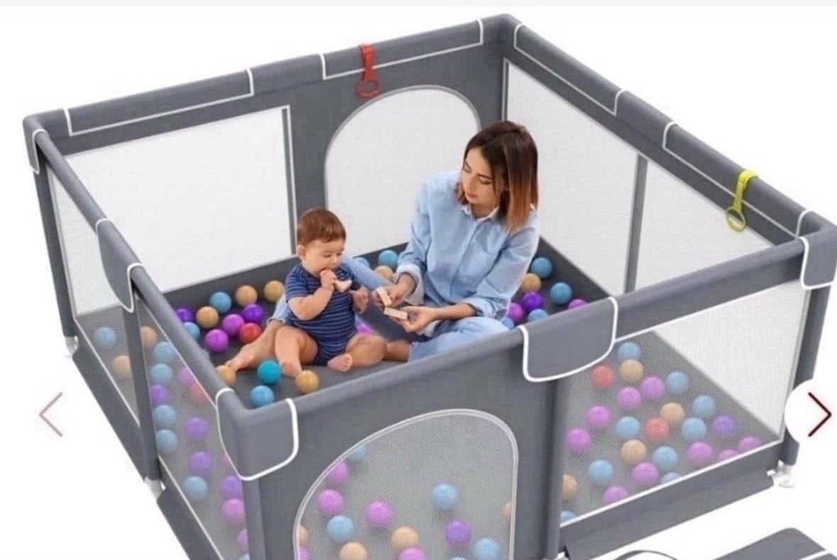 Playard With Gates,Indoor Baby Playpen,Detachable And Assembled Children Fence,