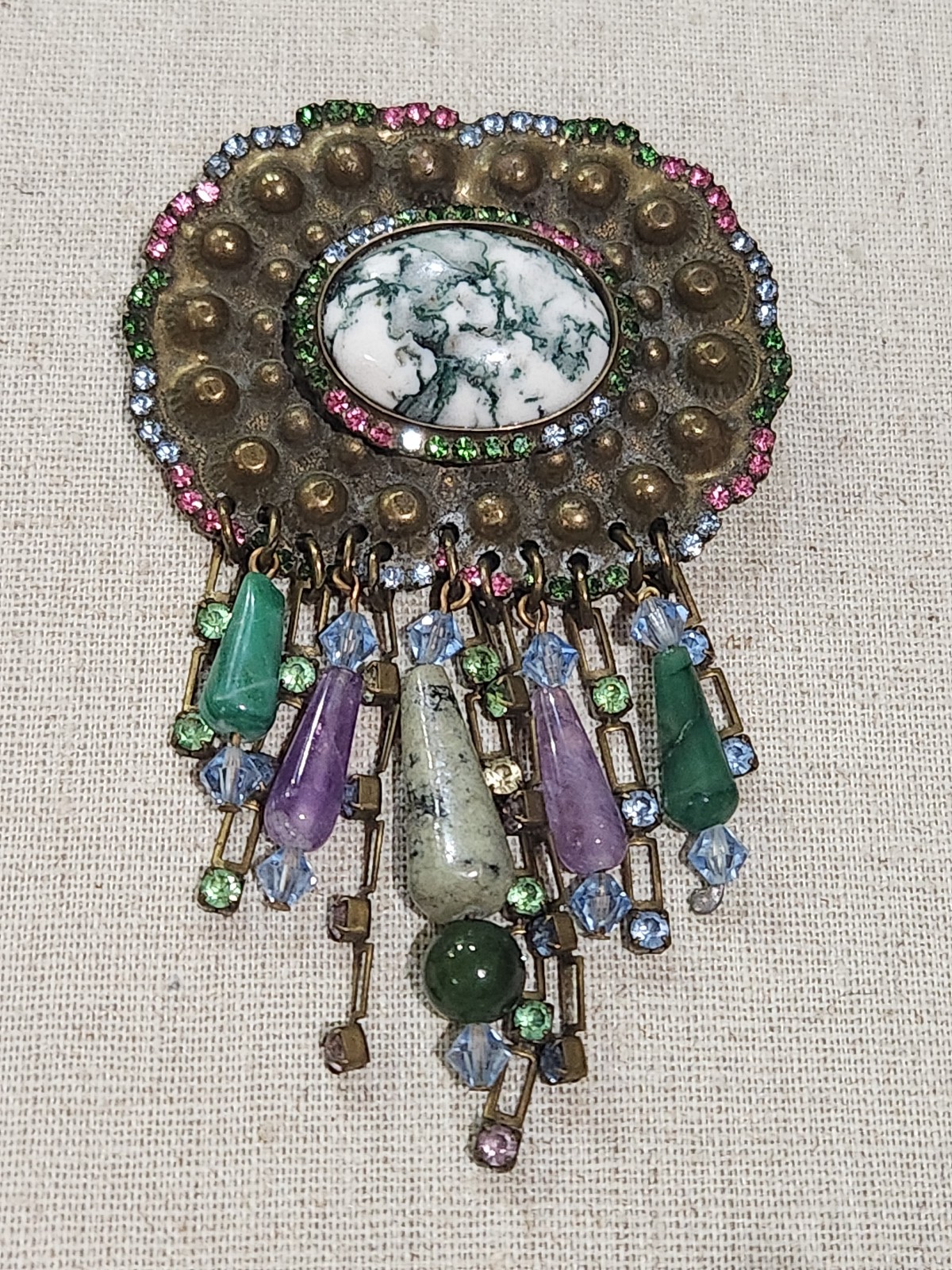 Sorrelli Crystal & Semi Precious Stone Brooch