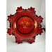 Fenton Like Red Thumbprint With Rose Pattern All Around The Rim And Base 8” Tall