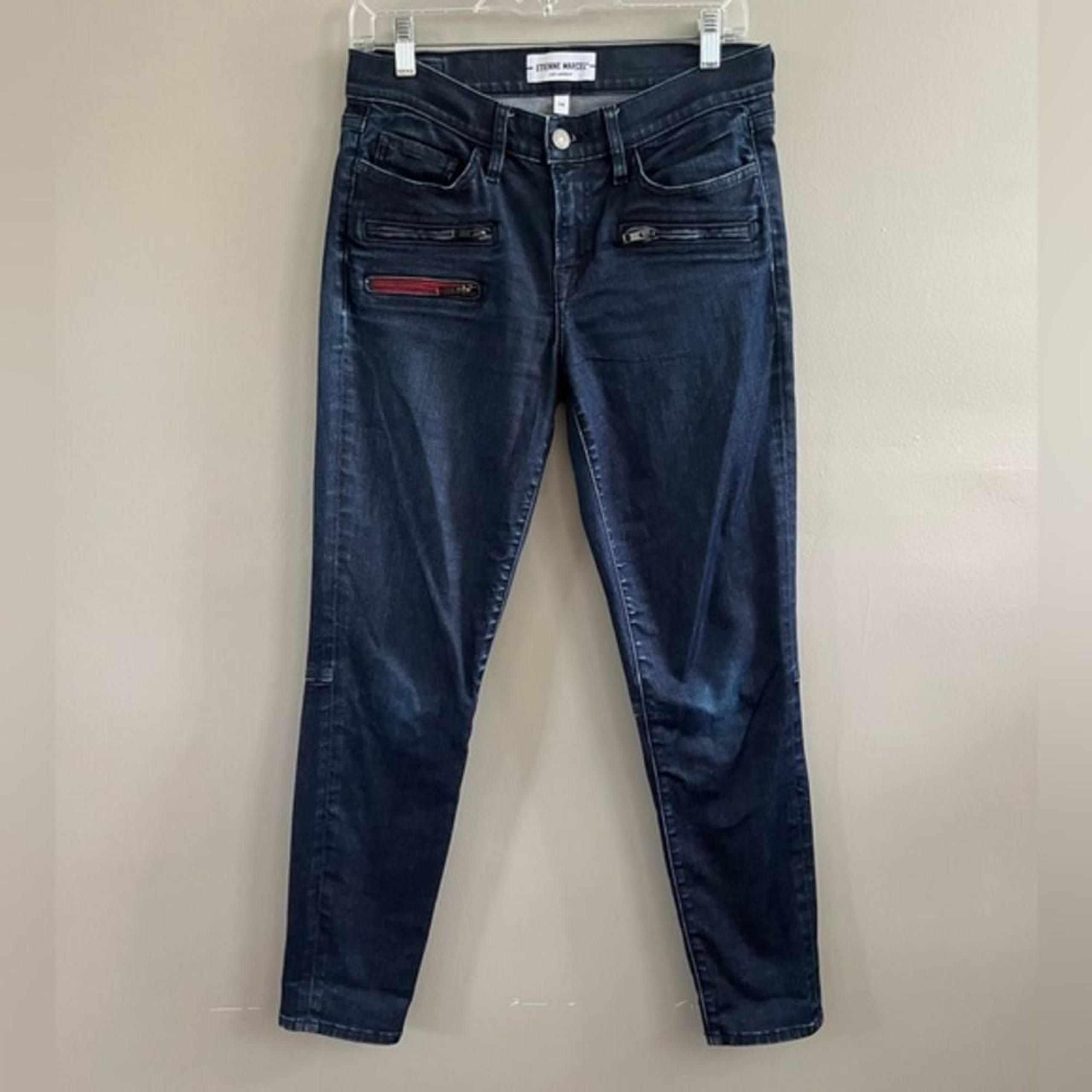 Etienne Marcel Skinny Jeans Dark Wash Zipper Detail