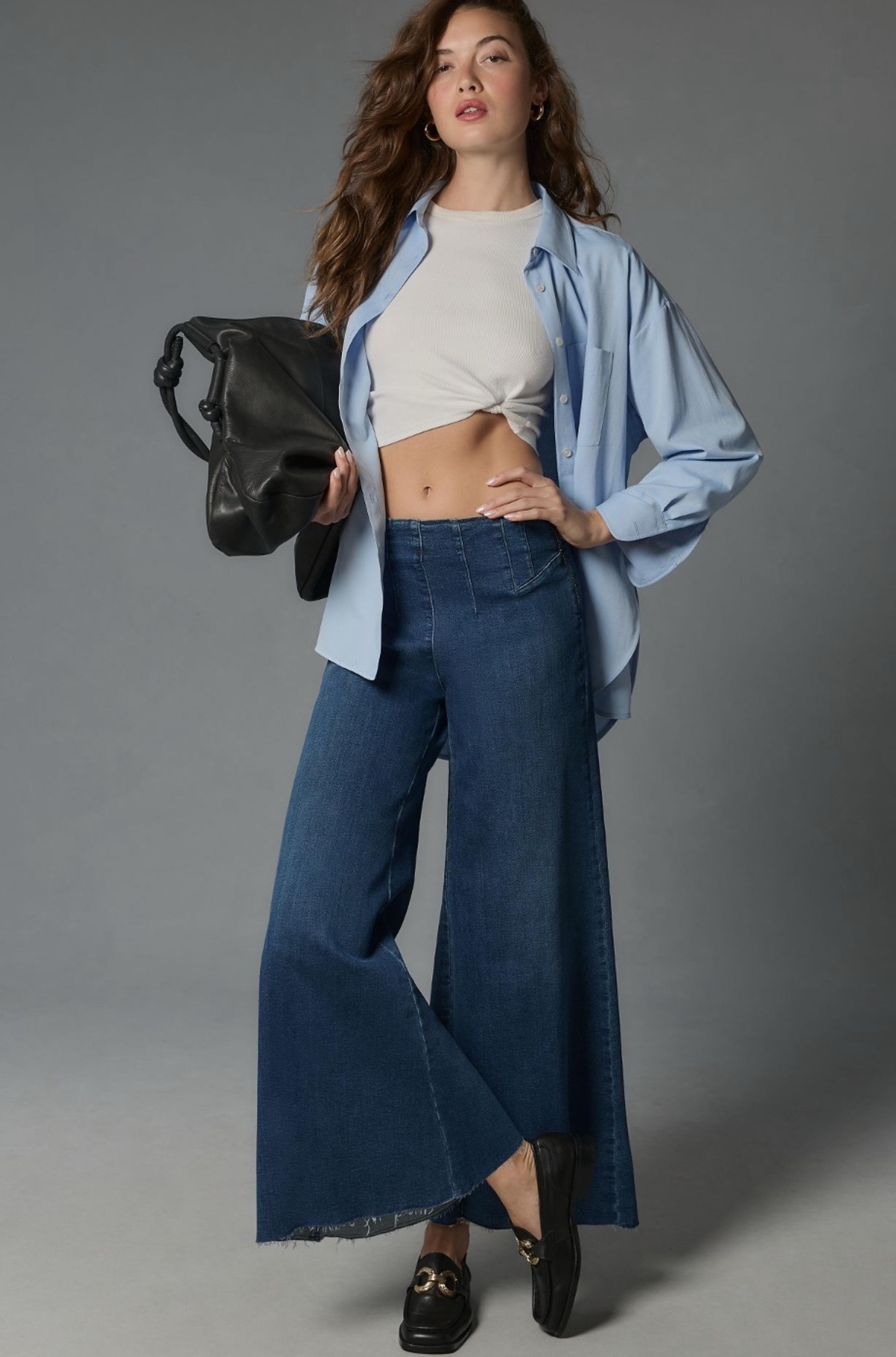 Anthropologie Pilcro A-Line Trapeze High Rise Wide Leg Jeans Size 30