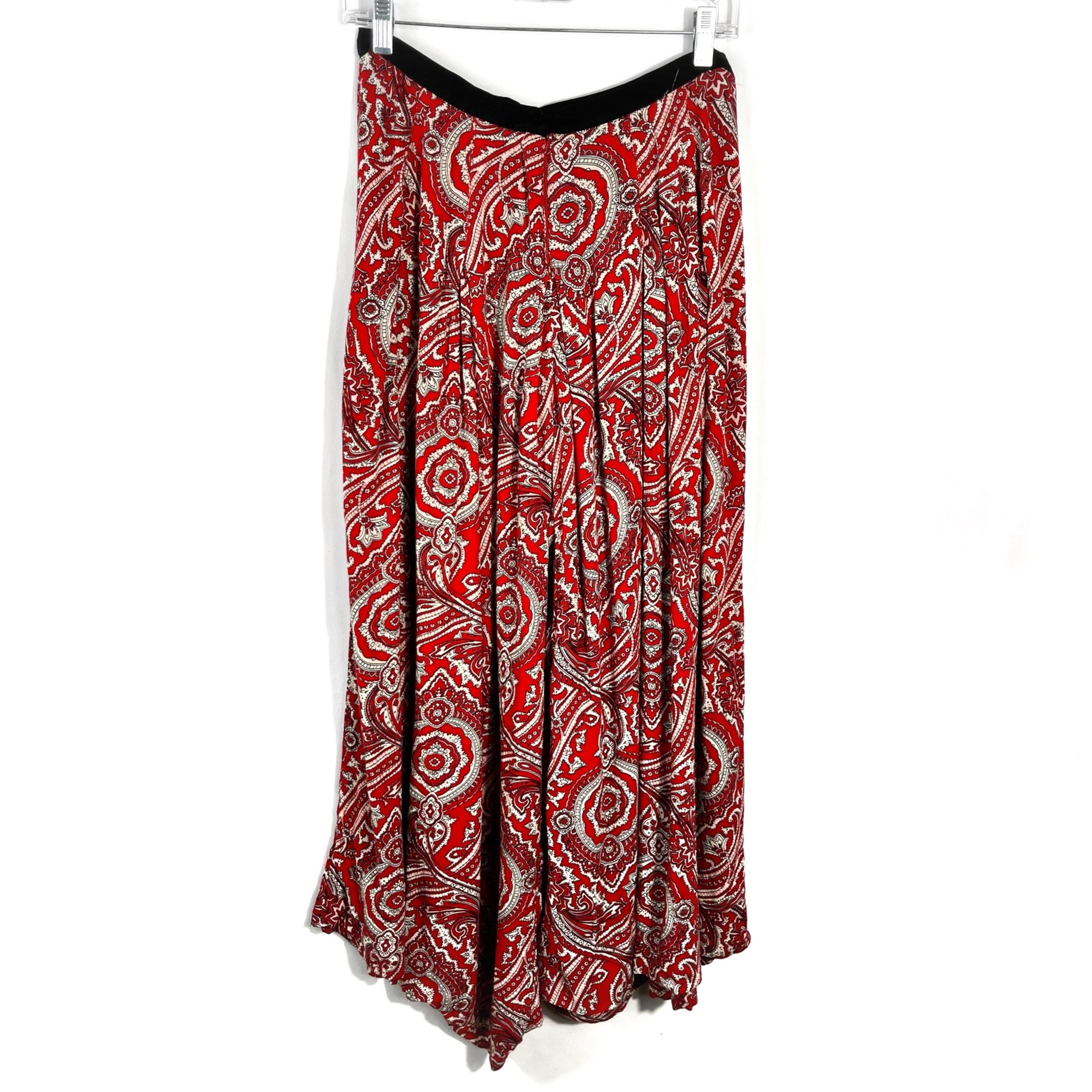 Urban Outfitters Staring At Stars Red Paisley Pattern Wide Leg Palazzo Pants 6