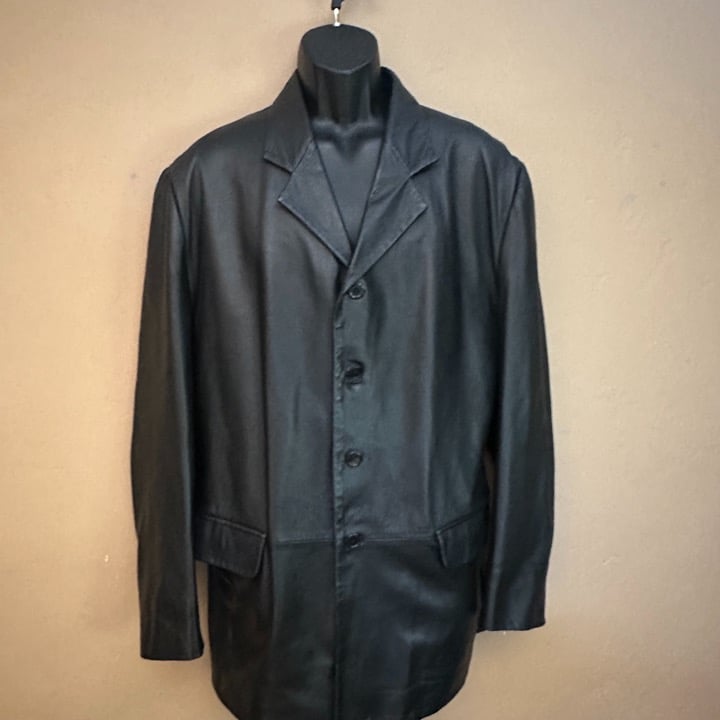 Missani Leather Peacoat 42R Gently worn