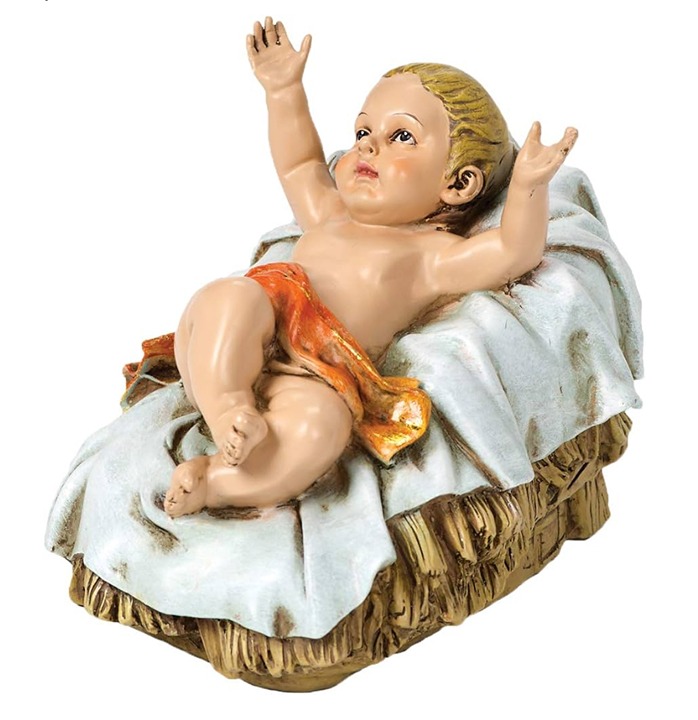 New in Box Color Baby Jesus Figure for 27 Scale Nativity Collection, 6.25 H