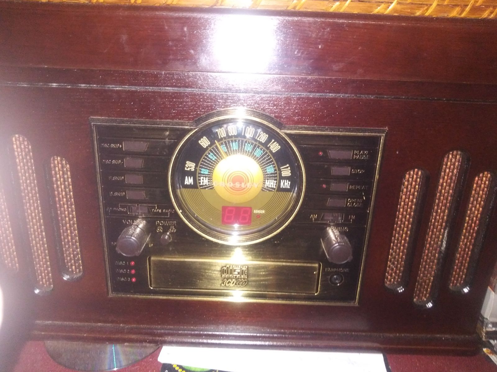 Radio record tape player combo