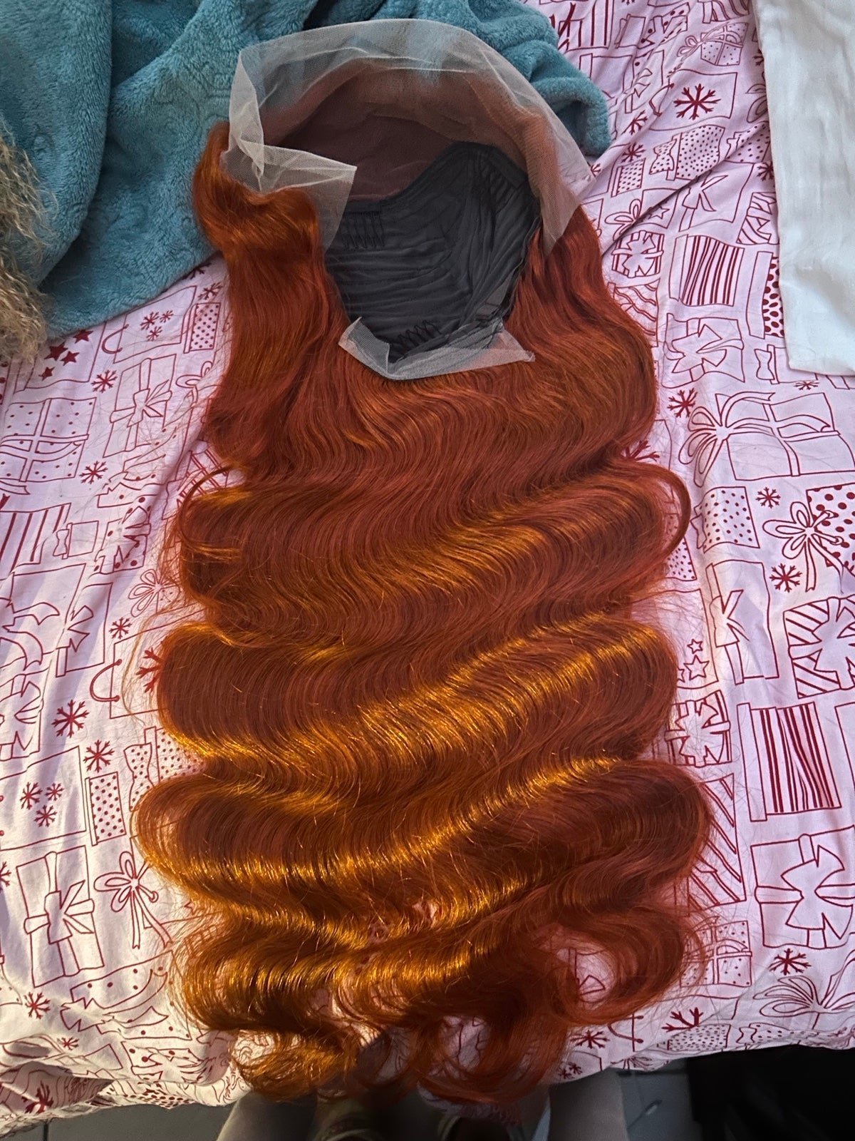 100% human hair 28 inch ginger wig