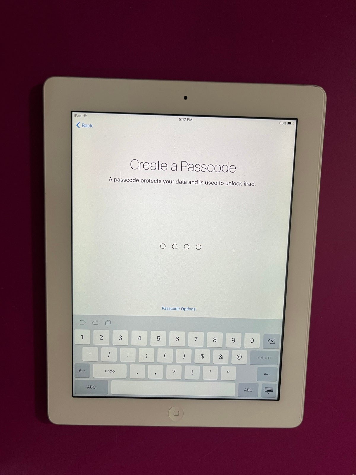 iPad 4th generation silver A1458 Wi-Fi only