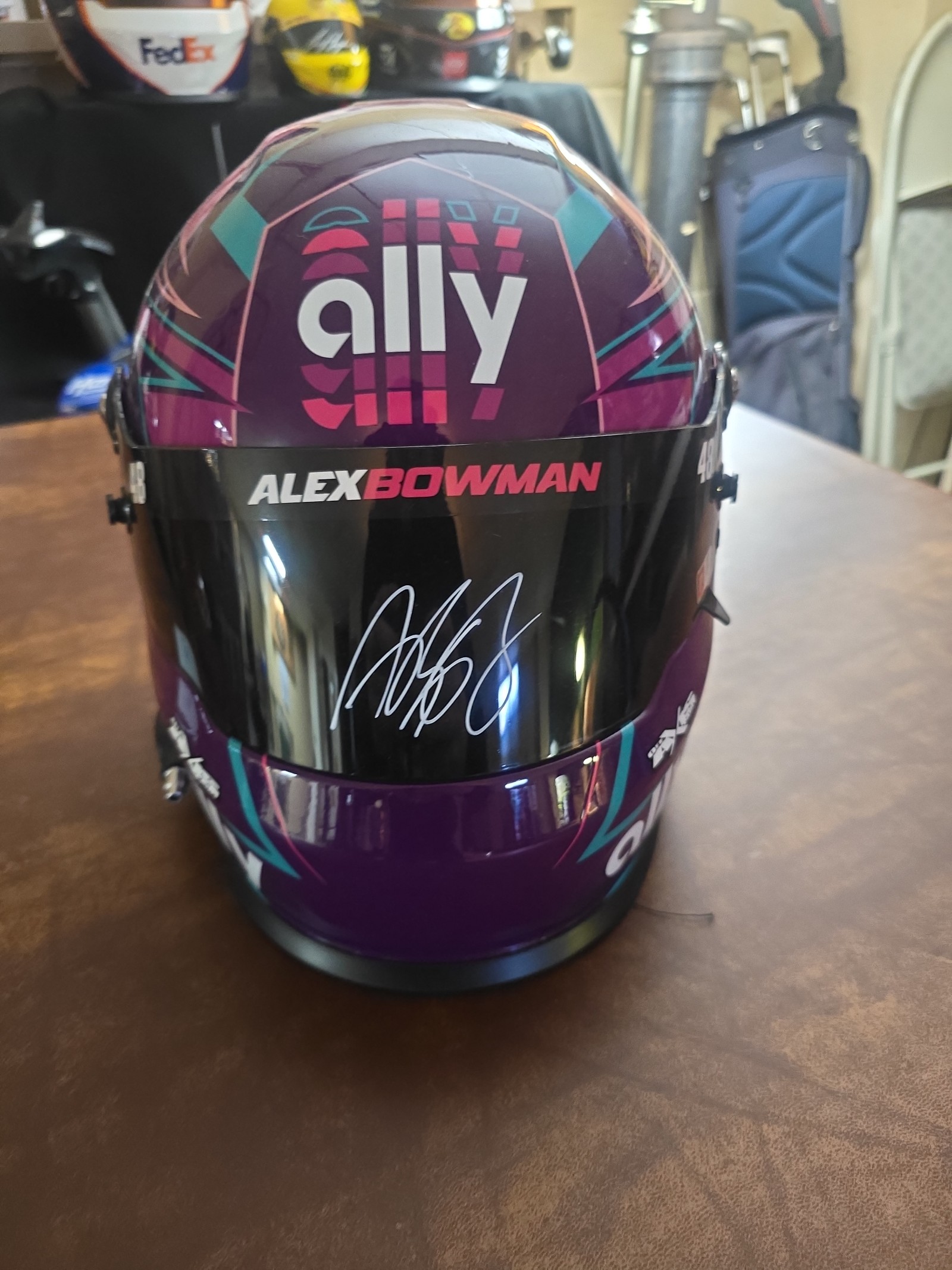 Alex Bowman full size autographed nascar helmet