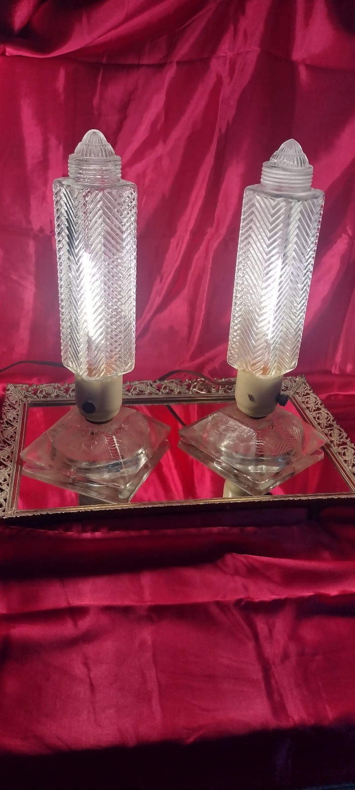 Vintage Skyscraper Table Lamps set of 2