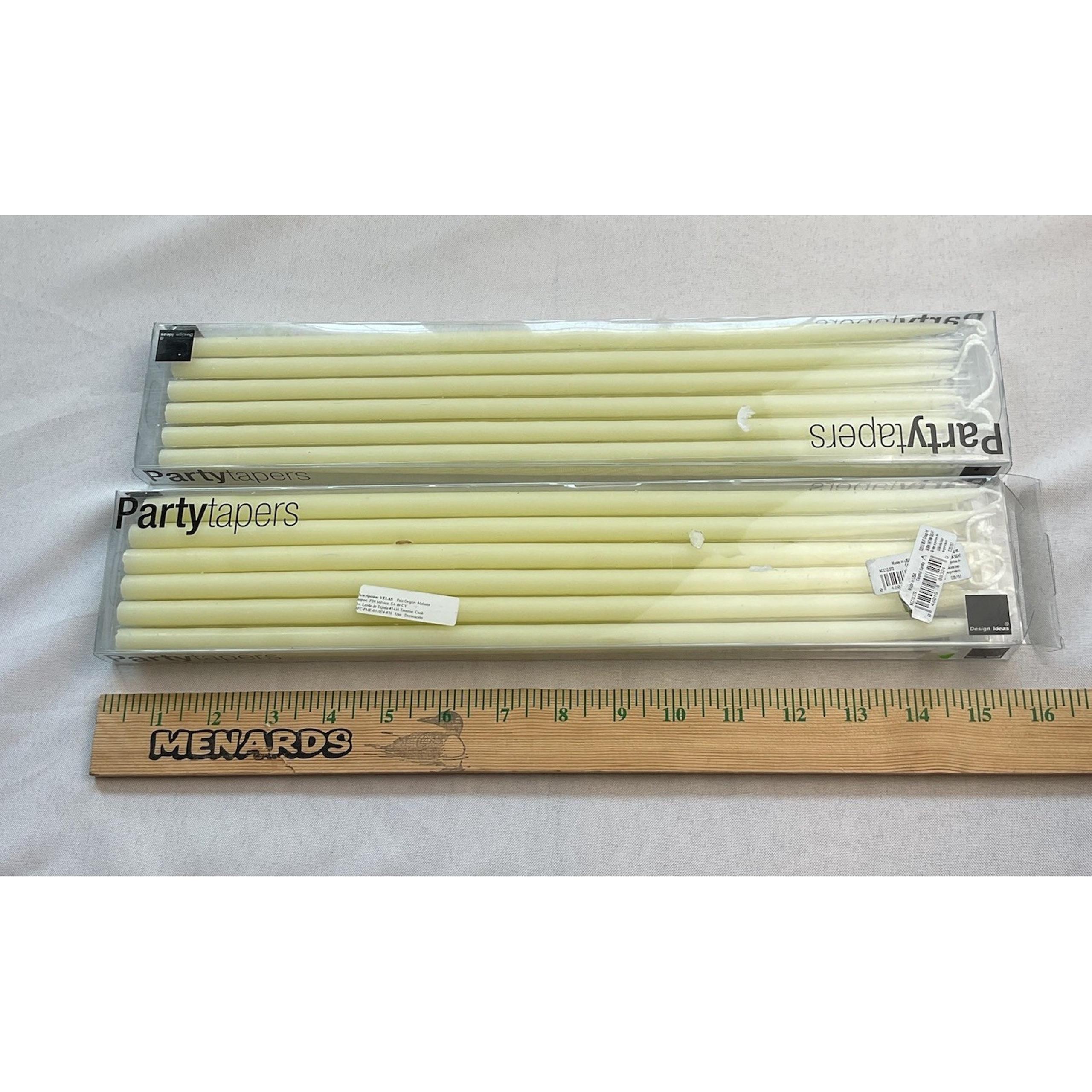 Skinny Taper Candles White 12" Two Packs of 12 Design Ideas 3.5 Hour Burn Time