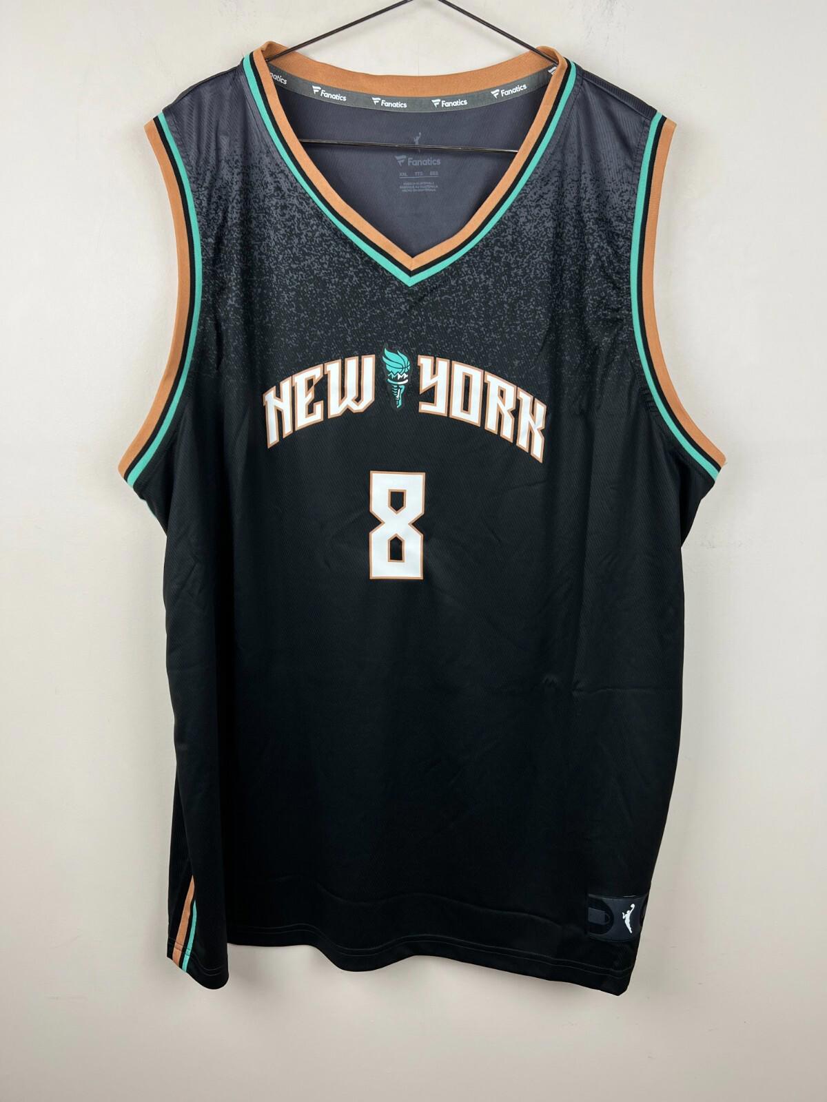 2024 New York Liberty Sabally #8 WNBA Explorer Jersey Black 2XL Fanatics Unisex