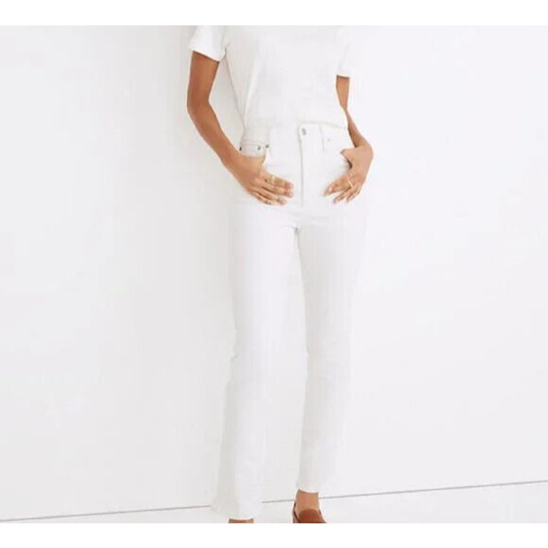 Madewell White Straight Leg The Perfect Vintage Jeans Size 24T