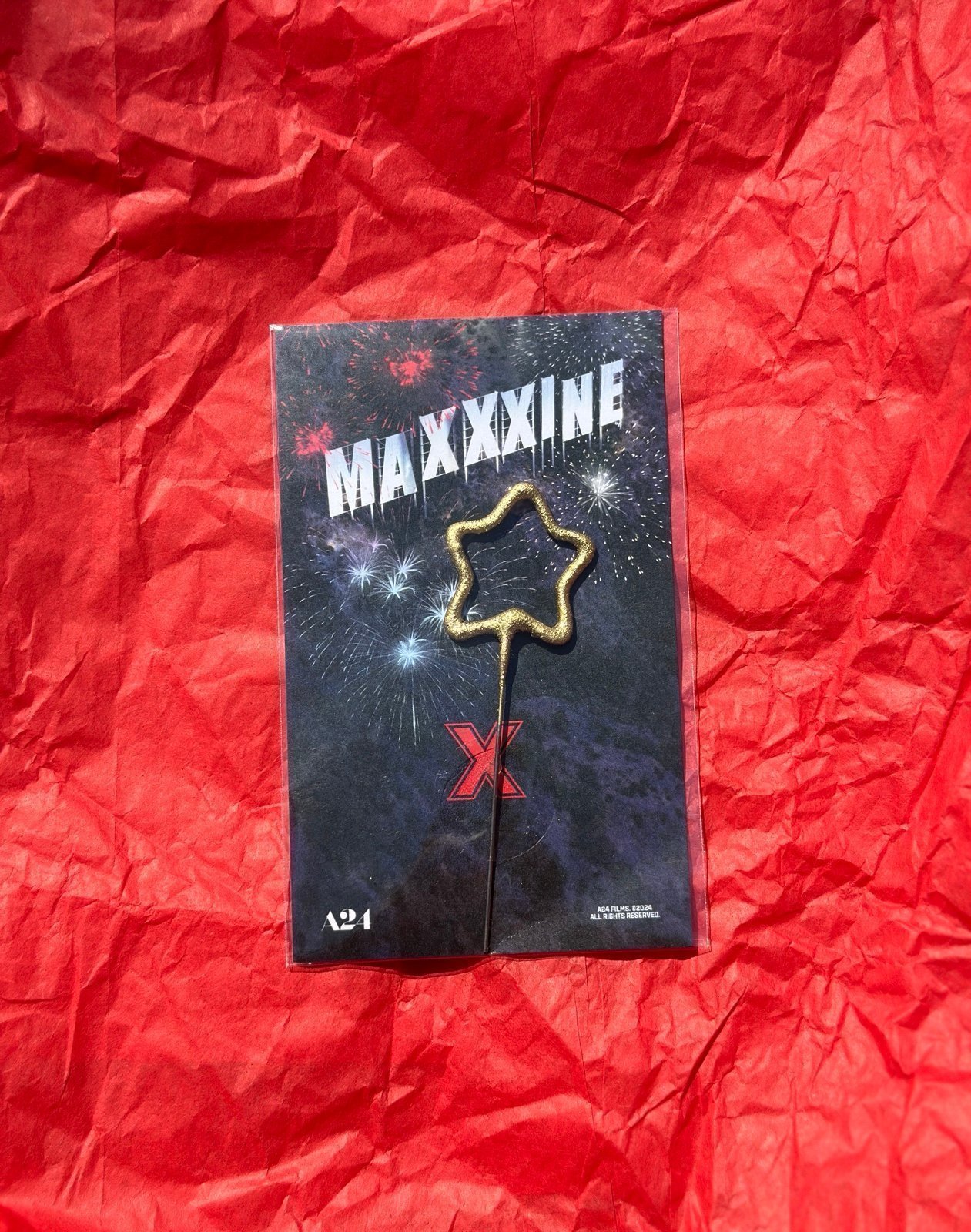 MAXXXINE sparkler A24 horror film merch 2024