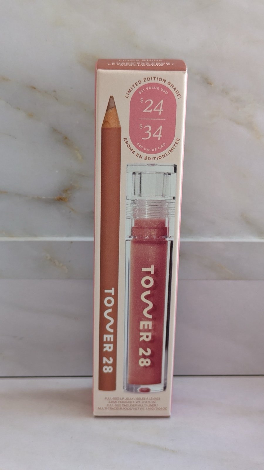 Tower 28 Line & Shine Lip Kit | Lip Jelly Iced Pistachio | Oneliner Work of Art