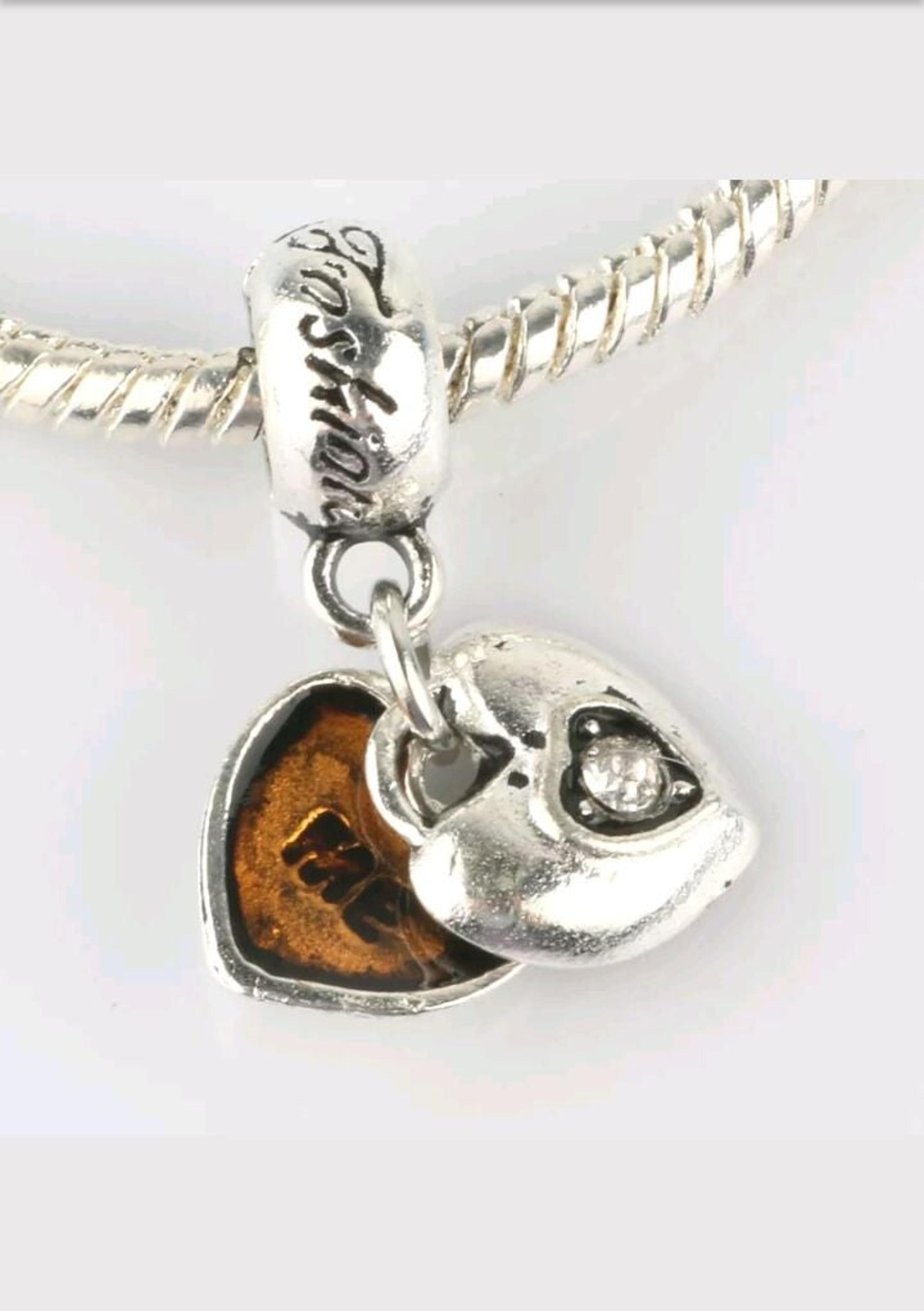 Sterling Silver Love Me Heart Charm Bead