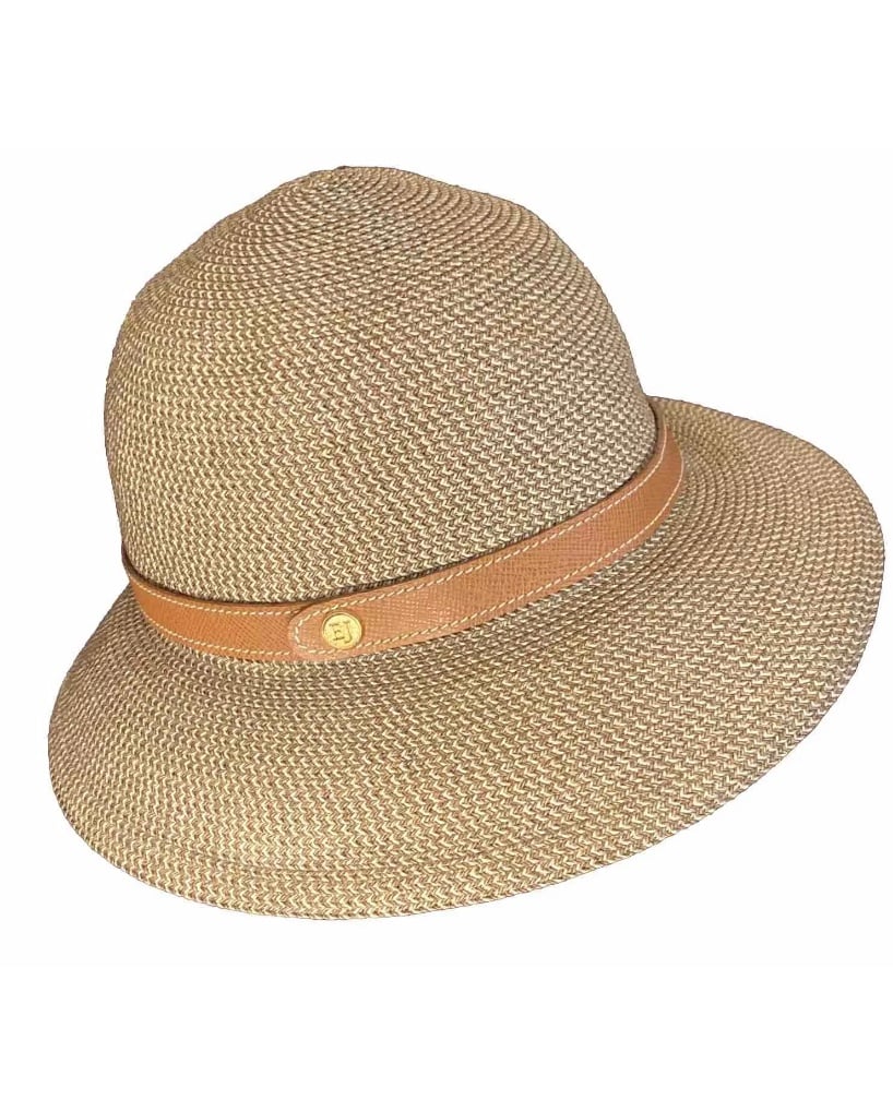 ERIC JAVITS WOMEN’S PACKABLE FOLDABLE DESIGNER CLASSIC STRAW HAT 3” FLIP BRIM
