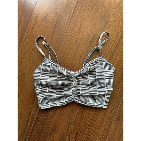 L*Space XS Plaid Active Slate Soren Top
