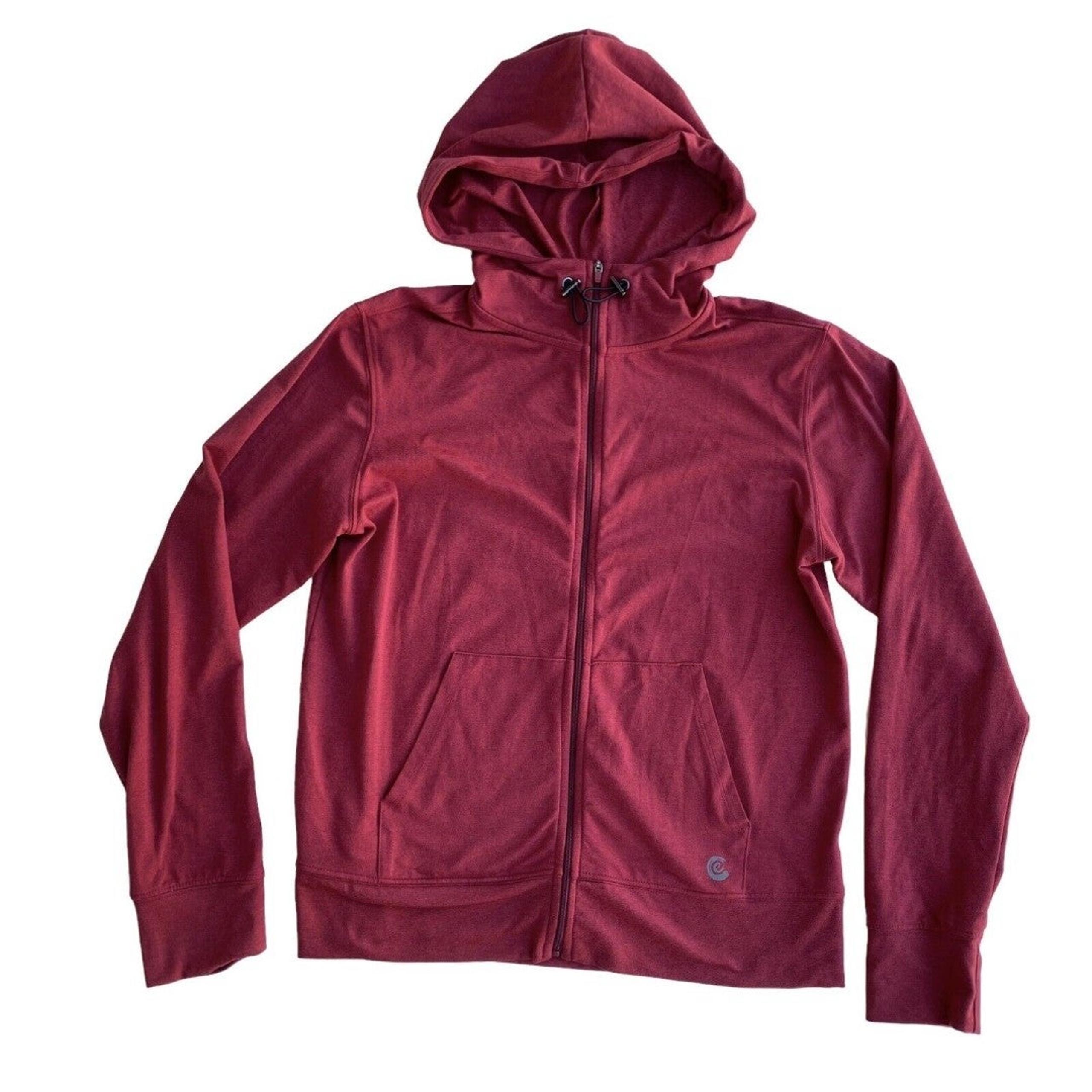 Calme Johnny Was Women's Athletic Hoodie Sweatshirt M Red Full Zip Work Out Gym