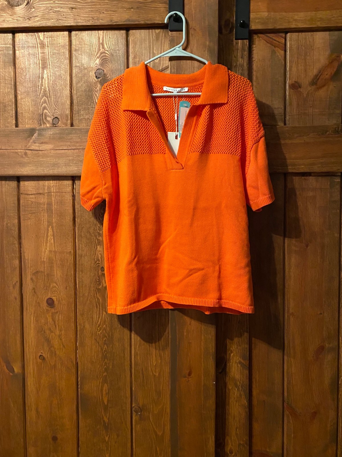 Endless Rose Orange Knit Polo