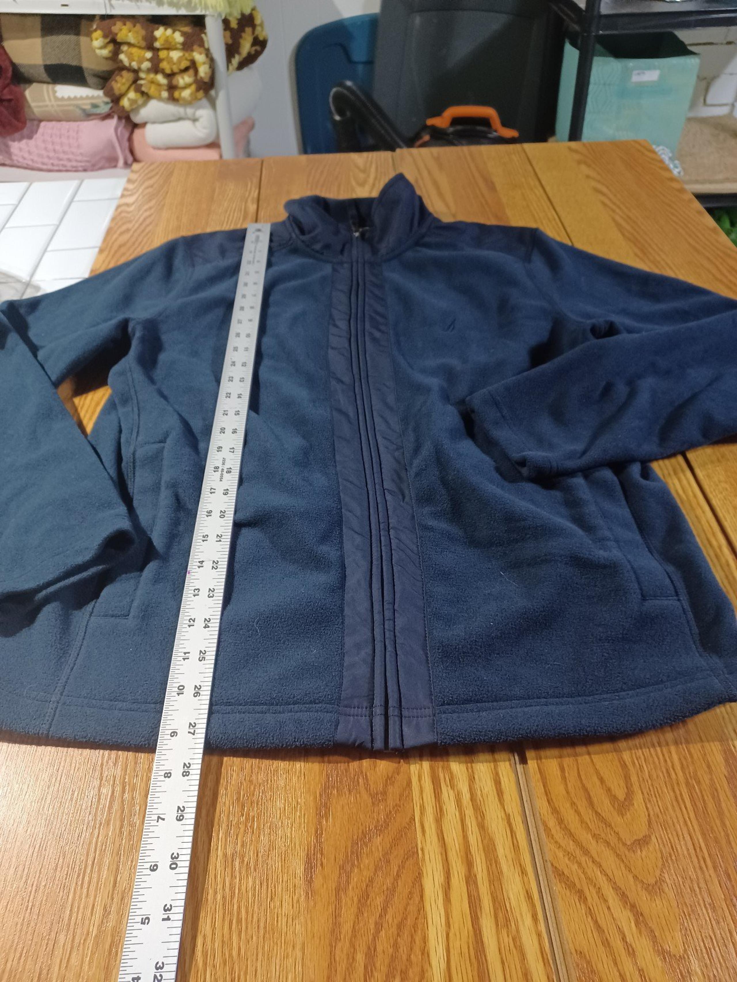 Nautica Mens Slim Fit Medium Navy Full Zip Fleece Jacket