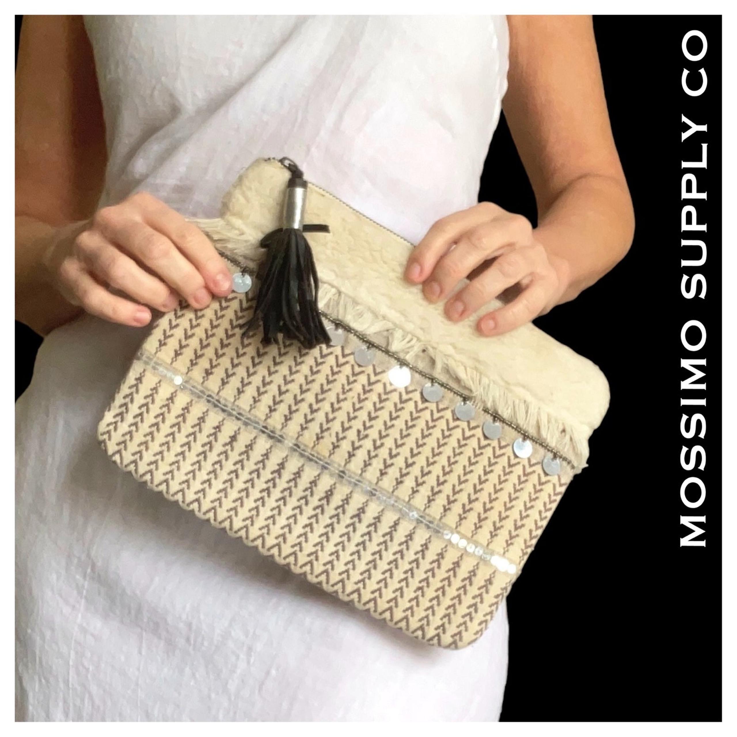 MOSSIMO SUPPLY CO - Boho Zippered Clutch with Tassel
