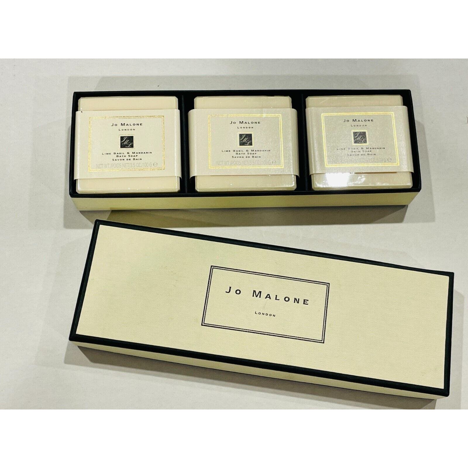 JO MALONE LONDON NEW Lime Basil & Mandarin Bath Soap- Set of 3 (3.5oz Each)