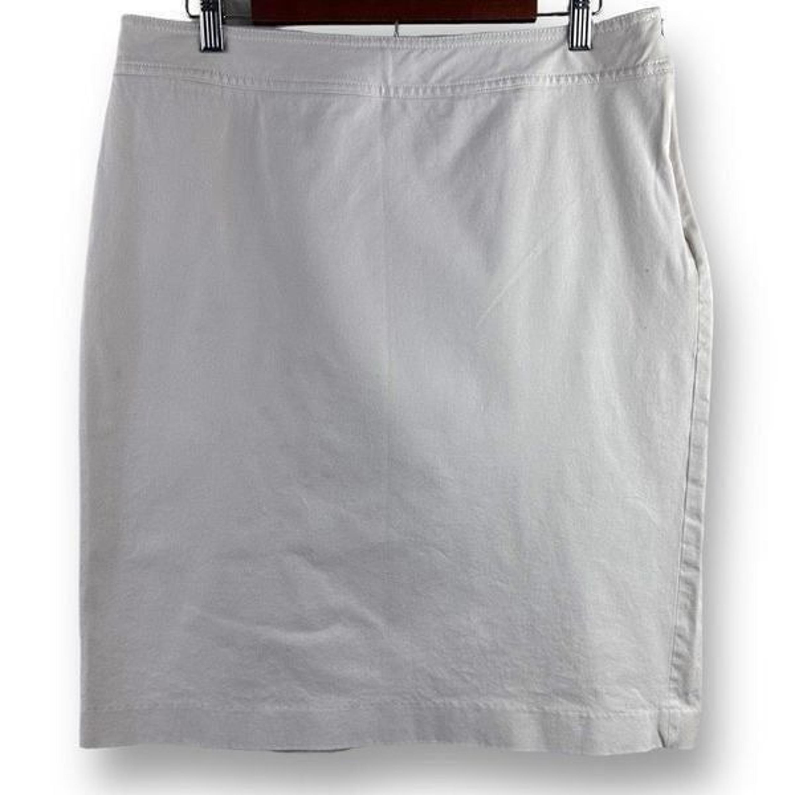 Gap Womens Beige Cotton Stretch Side Zip Mini Straight Pencil Skirt 14