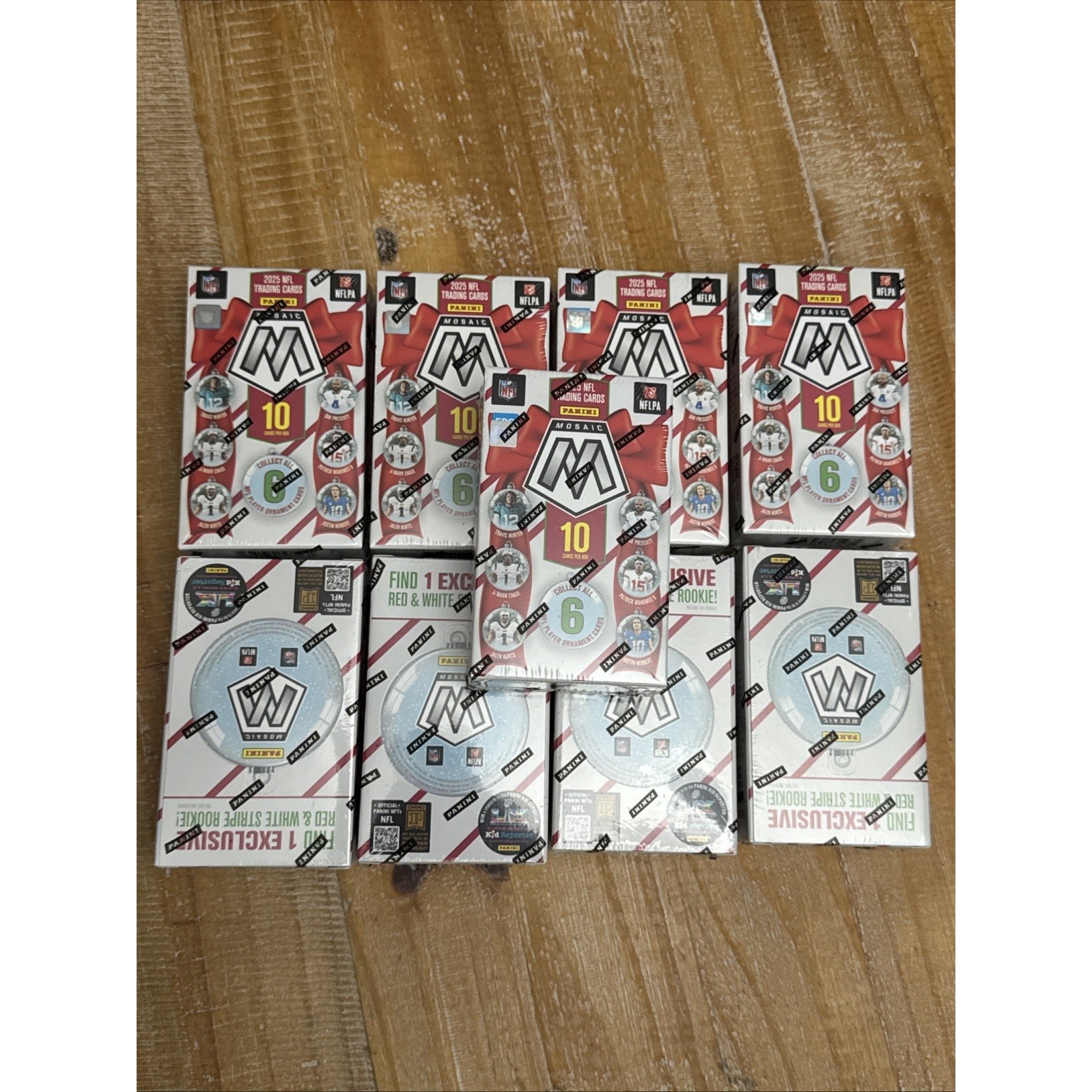 2025 Panini NFL Mosaic Holiday Ornament Box Factory Sealed Lot of 9