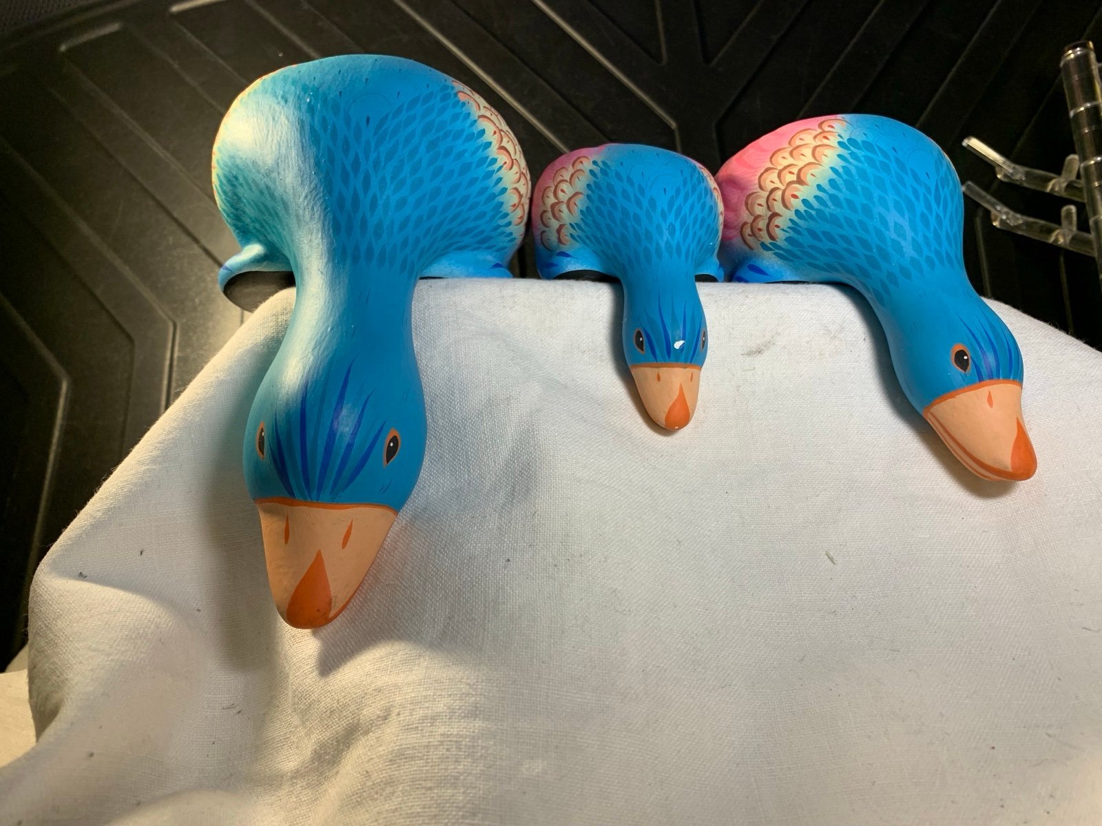 Mexican Pottery Shelf Sitter Duck Figurines