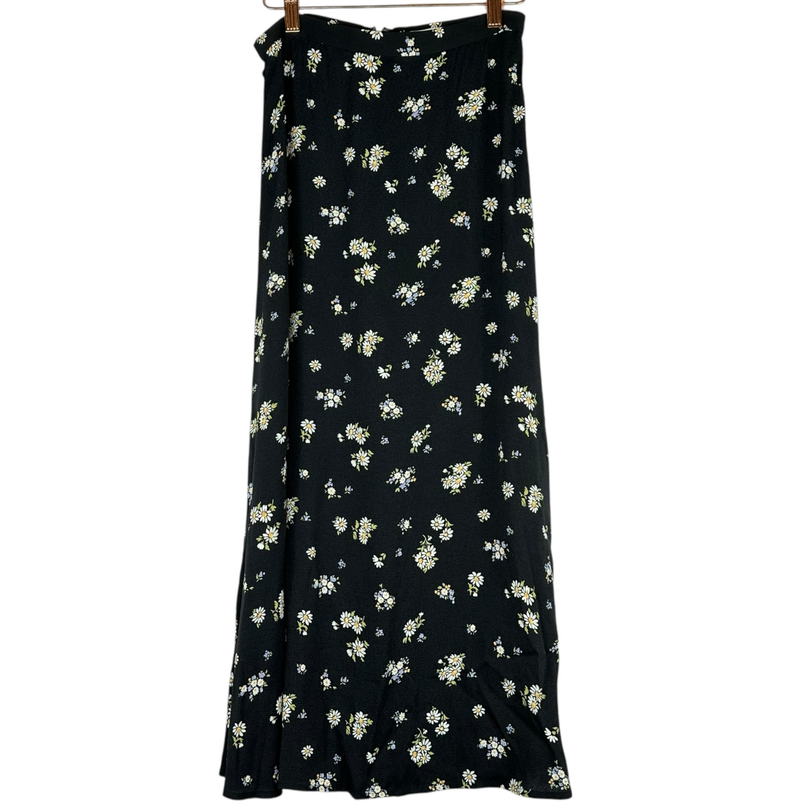 REFORMATION Daisy Bea Floral Print A-Line Midi Skirt Women's Size 2 Black Dainty