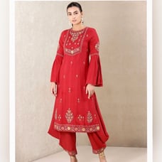 Ritu Kumar Red Embroidered Kurta Top NEW