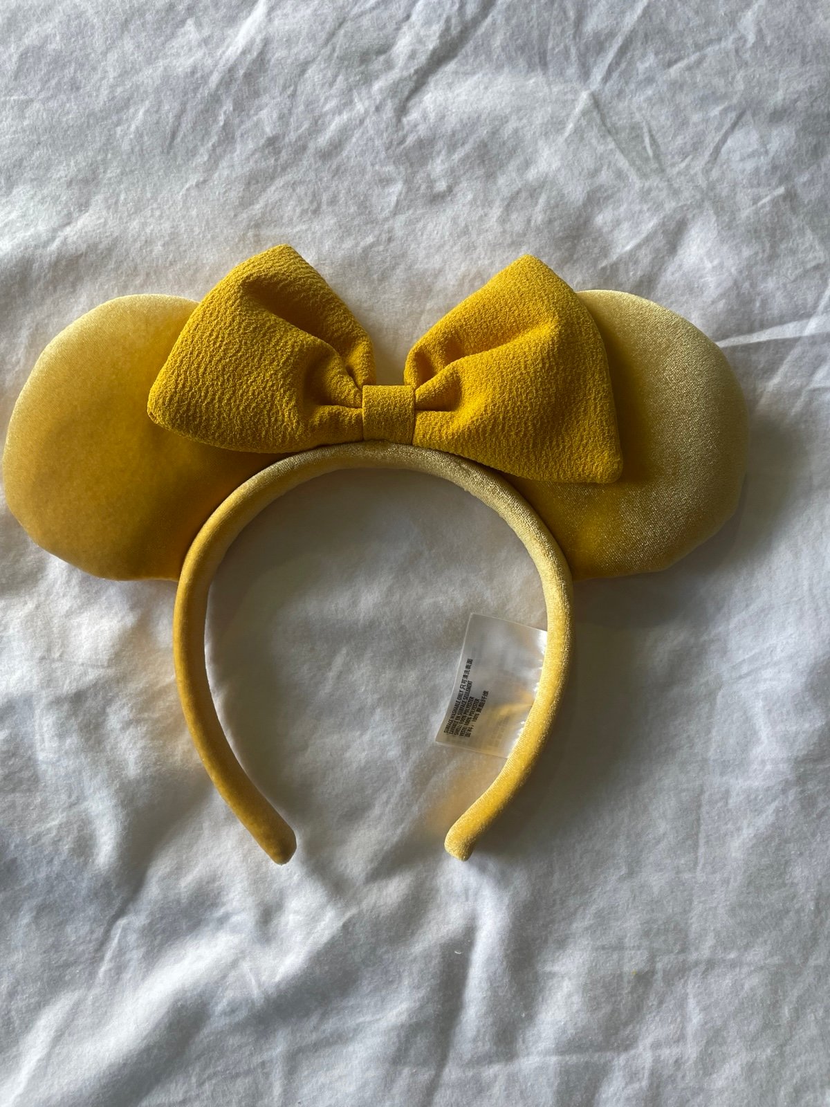 Yellow velvet Minnie Mouse ear headband