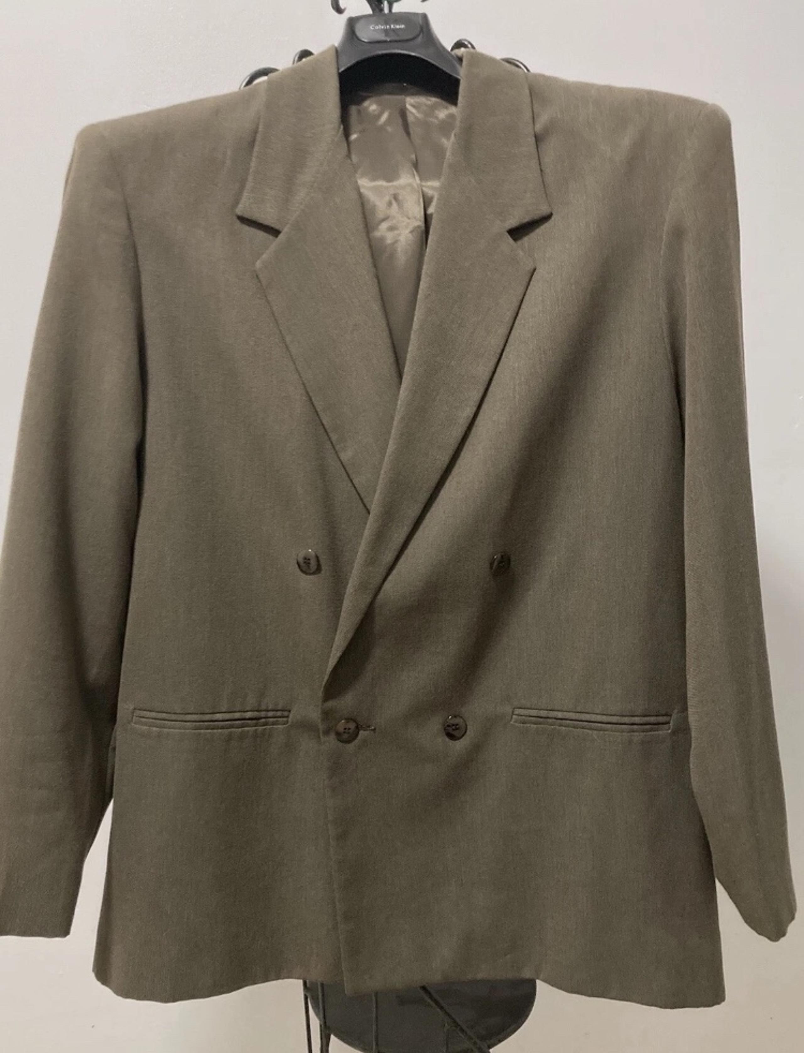 Vintage Blazer 80s Manuel Dante XL Double Breasted Sports Jacket 46R Brown 46 R