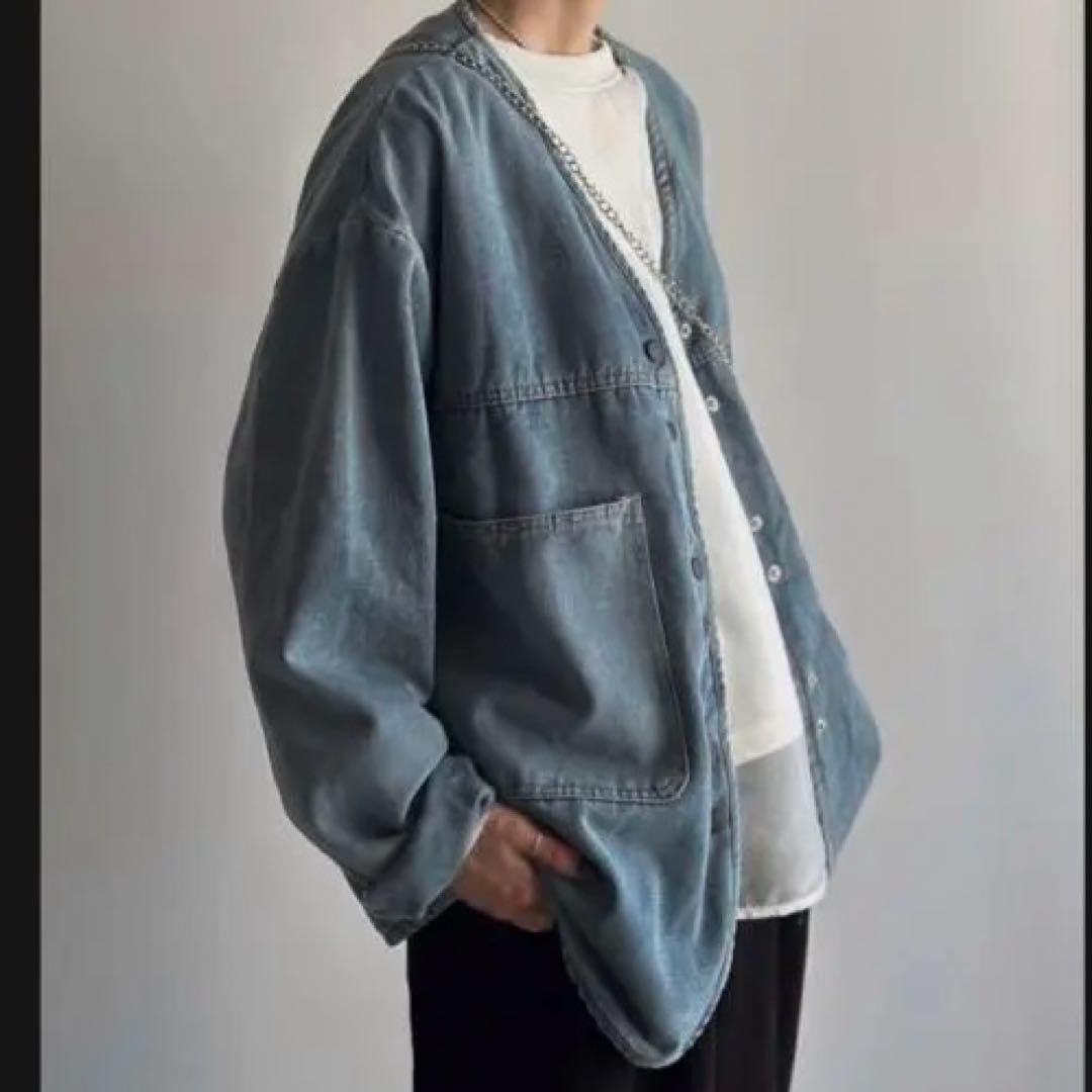 2025年春の New Brand ARULLE Jacket Denim V-Collar ジャケット・アウター