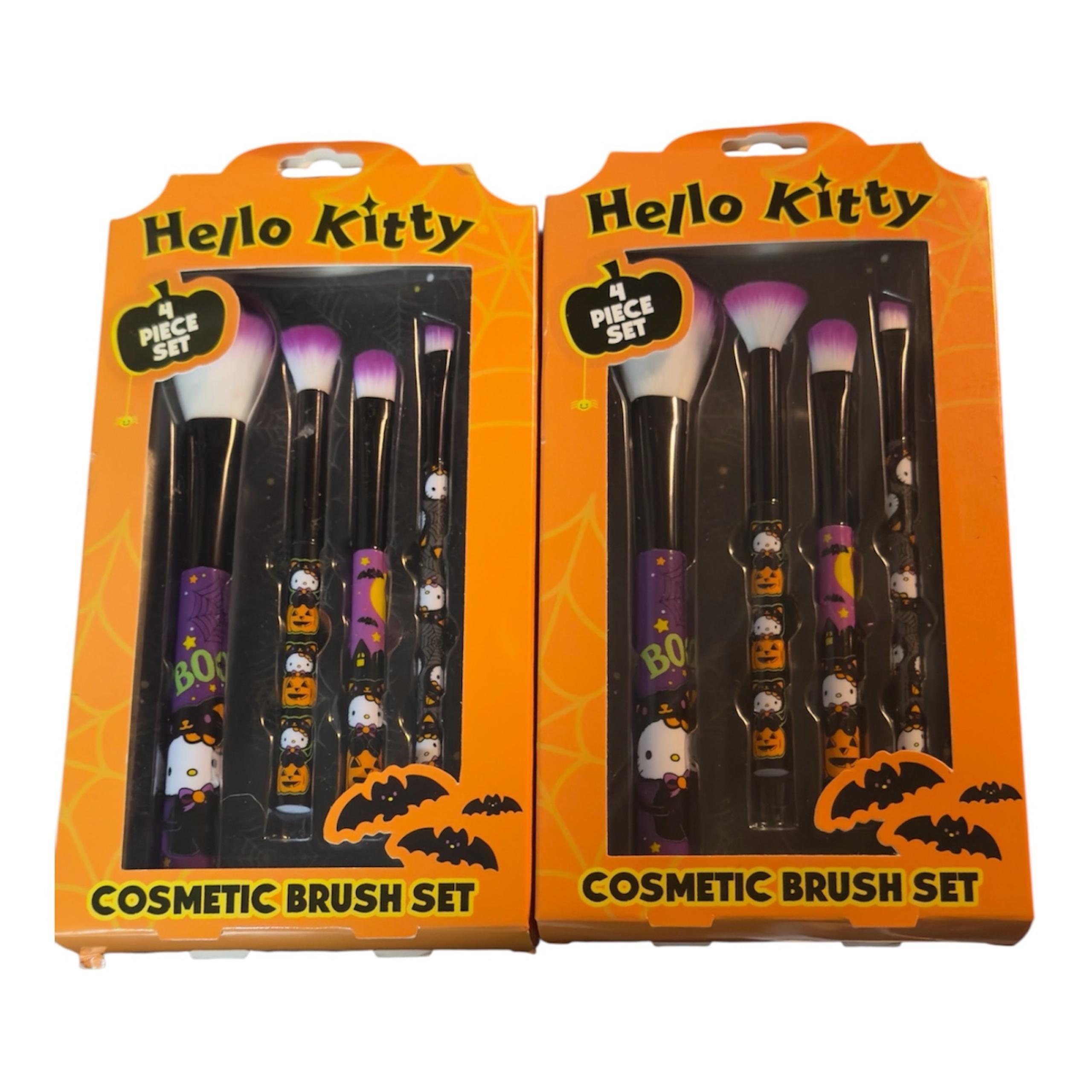 Hello Kitty Cosmetic Brush Set 4 Halloween Collectible Gift Set Makeup - set 2