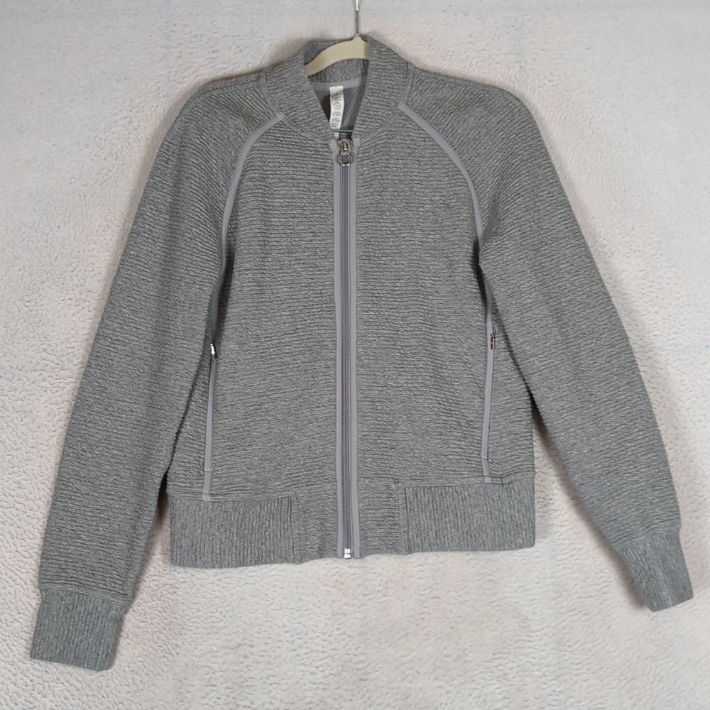 Lululemon Women's Gray On Repeat Bomber Heathered Jacket Size 6