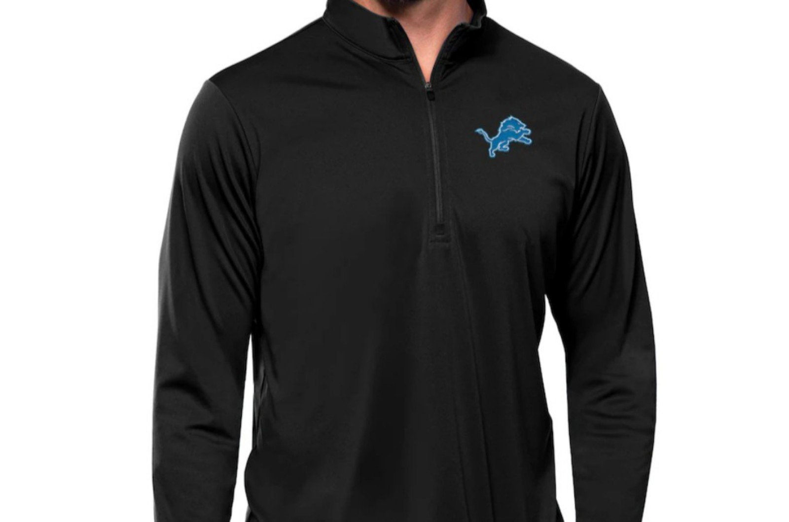 Detroit Lions Men's Performance Quarter Zip Dri Fit Pullover Jacket NWT...size W