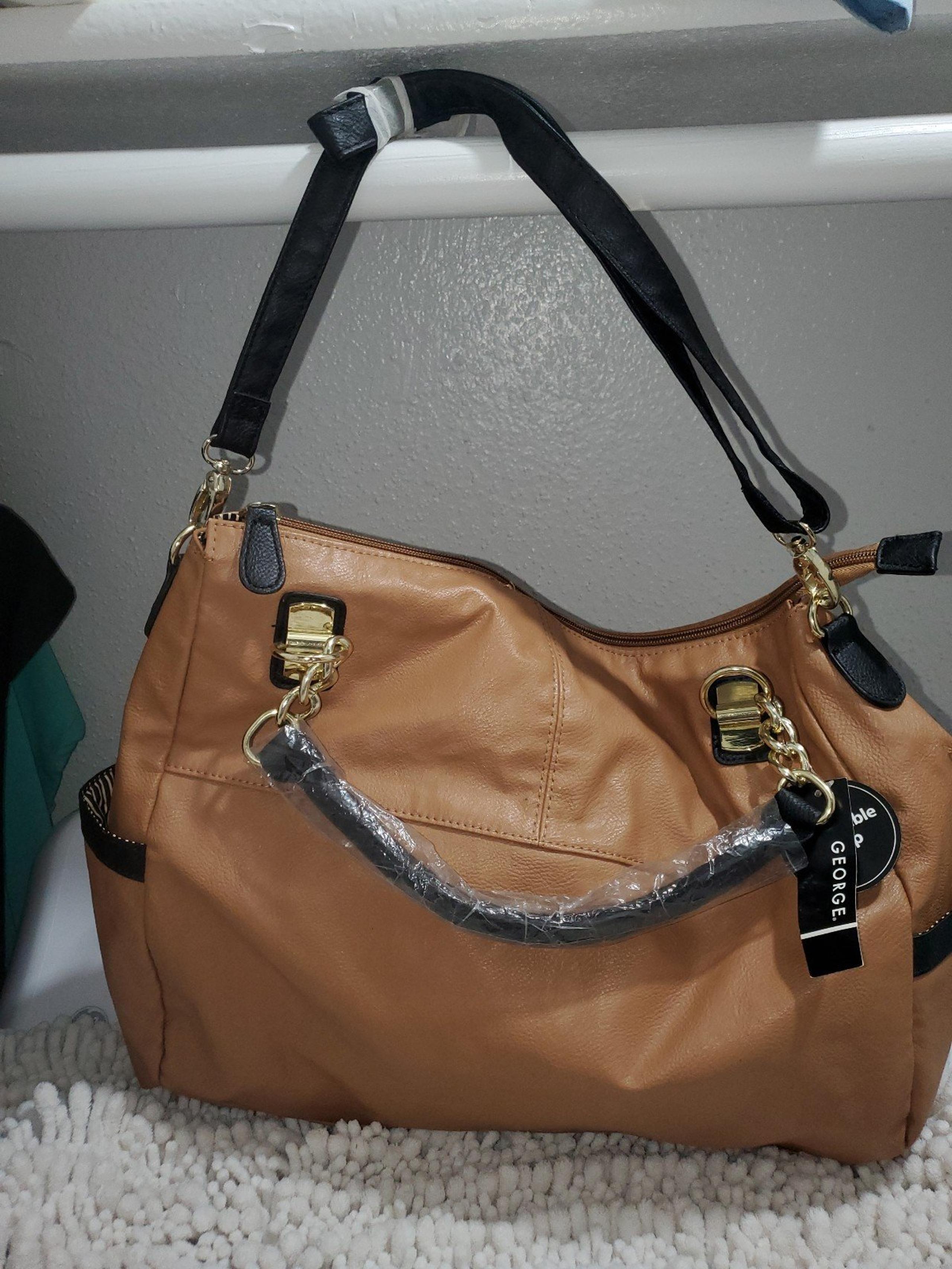 Brown faux leather