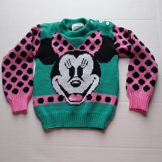 Confetti Knits Girls size 4T Minnie Mouse Walt Disney Productions Sweater Japan