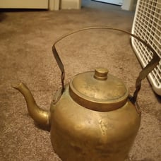 Vintage Old Brass Tea Kettle Unique Shape Collectible